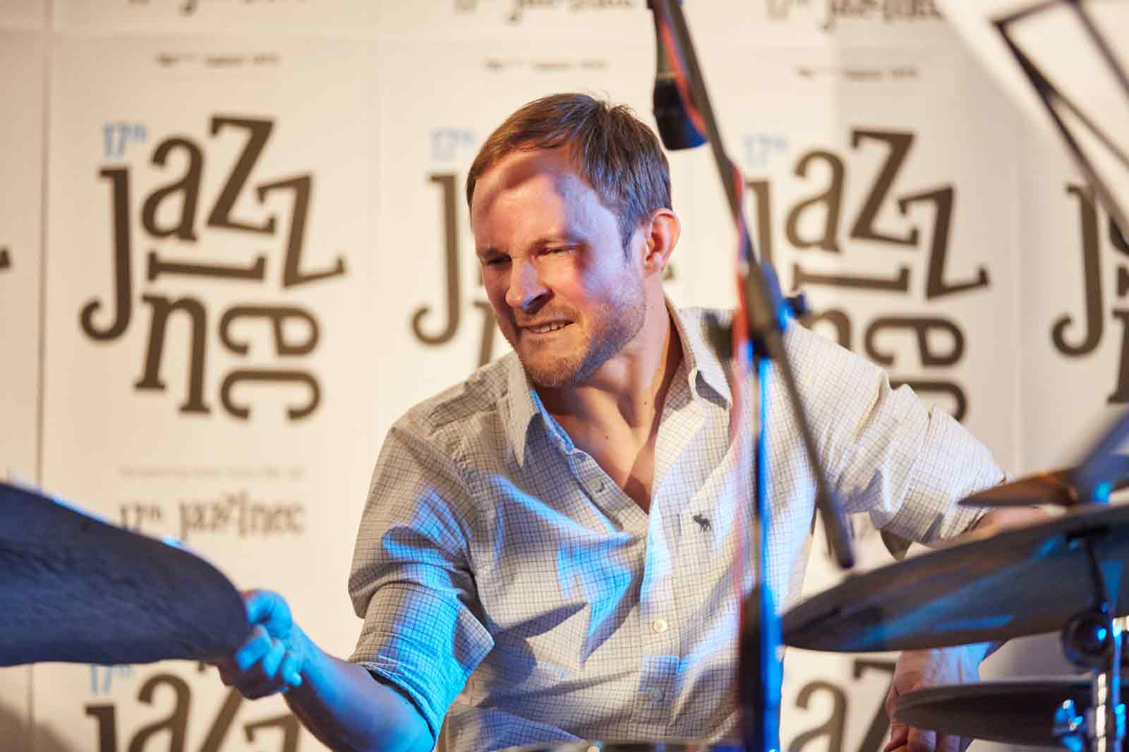 Tomas Hobzek playing with Points Septet at Jazzinec Trutnov, photo Milos Salek