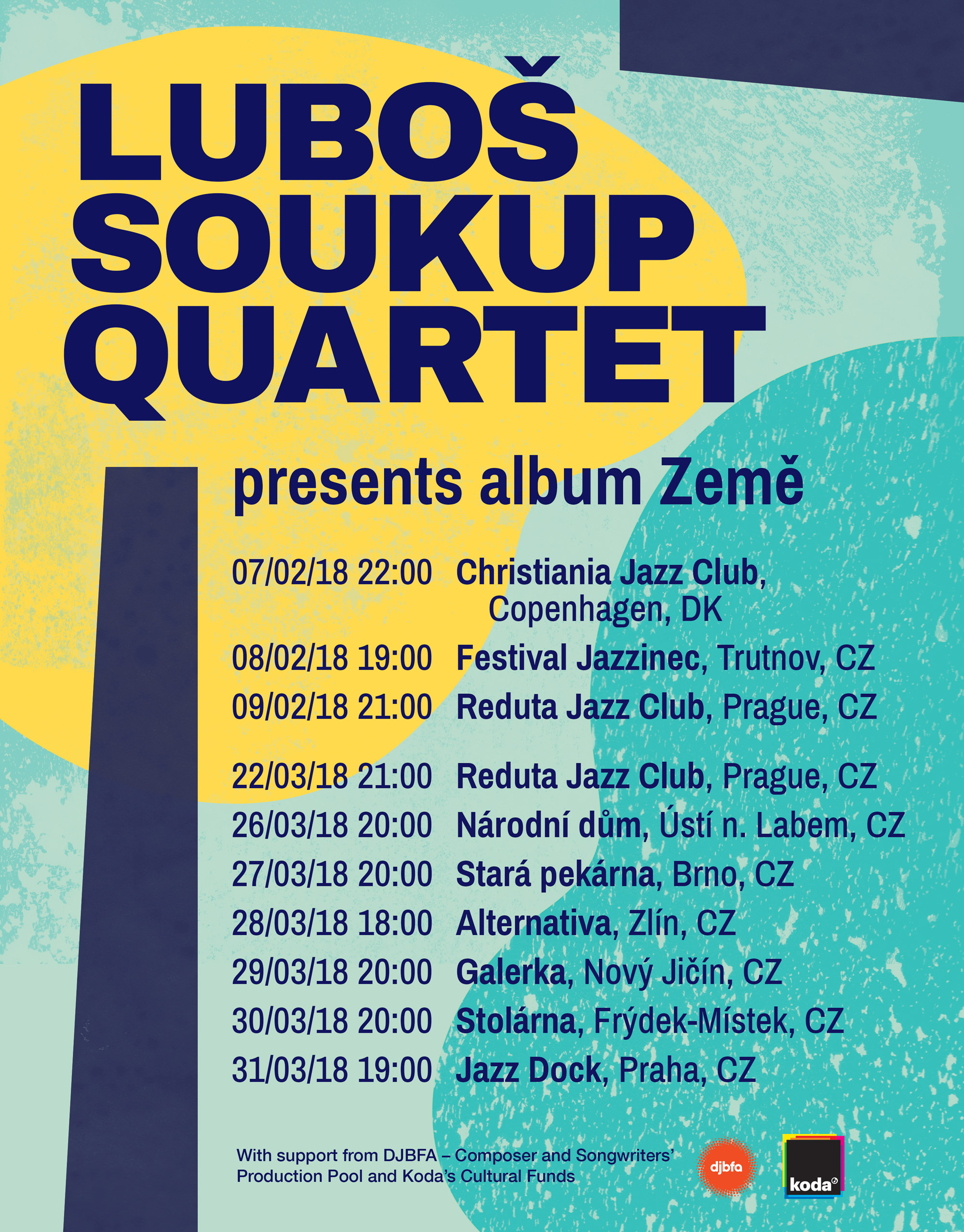 Lubos Soukup Quartet presenting album Zeme